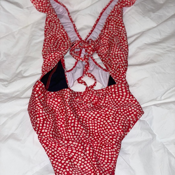 Nasty Gal Red Dotted One Piece Swimsuit -- XS | 0 - Picture 3 of 13